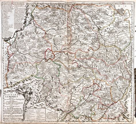 Mappa Della Diocesi Di Limoges Francia Stampa D Arte