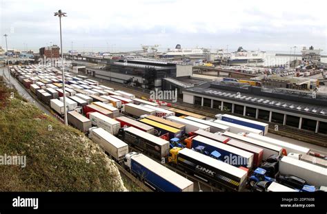 Queues Of Lorries Hi Res Stock Photography And Images Alamy