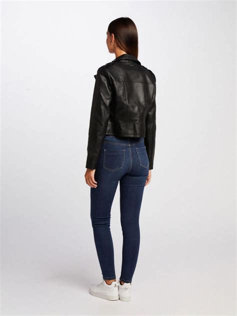 Veste Perfecto Simili Cuir Grammo Noir Femme Morgan Wimod