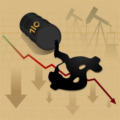 Crude Oil Price Fall Down Abstract Illustration With Downtrend Red