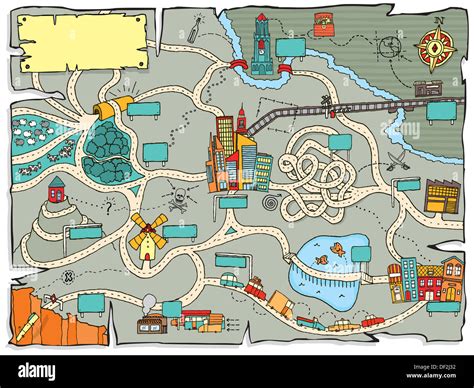 Funny treasure map Stock Photo - Alamy