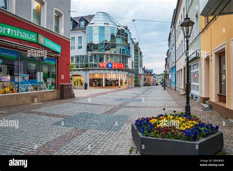 HOF, GERMANY - CIRCA MAY, 2020: The Karolinenstrasse street in old town ...