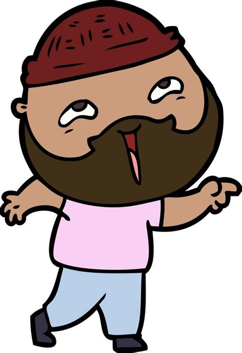 Cartoon Happy Bearded Man 12540846 Vector Art At Vecteezy