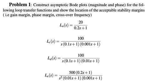 Solved Problem 1 Construct Asymptotic Bode Plots Magnitude Chegg