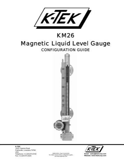 KM26 Magnetic Liquid Level Gauge CONFIGURATION GUIDE