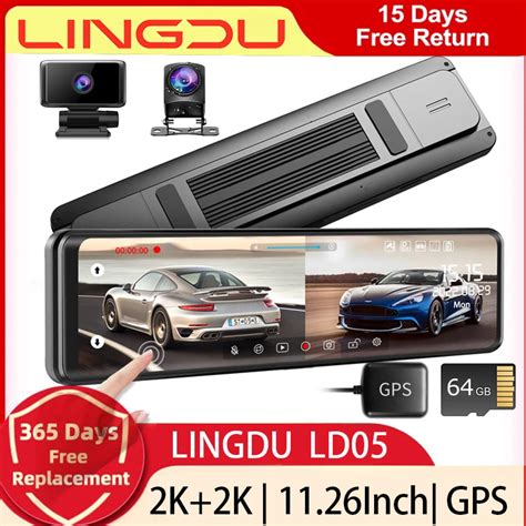 LINGDU LD05 11 26 Mirror Dash Cam Full Touch Screen With Detached Dual