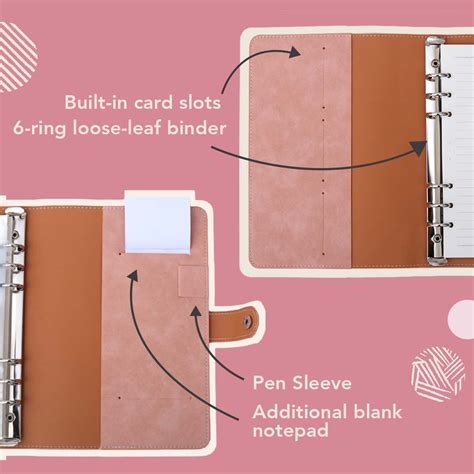 Vegan Leather Organizational Notebookjournal A5a6 3 Paper Options