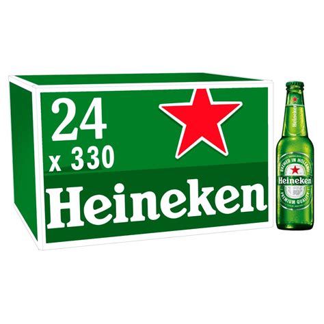 Heineken Original Premium Lager Beer 5 Abv Multipack Bottle 24x330ml