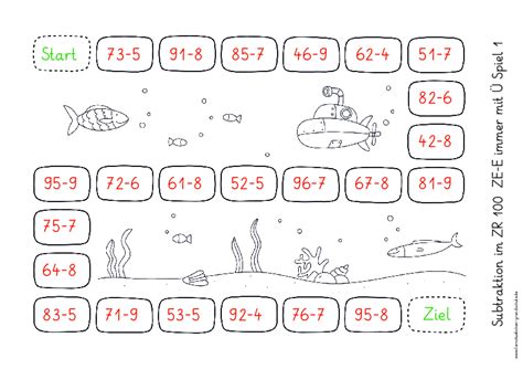 W Rfelspiel Zur Subtraktion Von Einern Mit Bergang Pdf