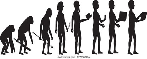 Silhouette Evolution Monkey Man Stock Vector (Royalty Free) 1773582296 | Shutterstock