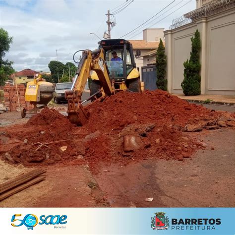 Saae Barretos Faz Reparo Em Rede De Gua No Bairro Jardim De Allah