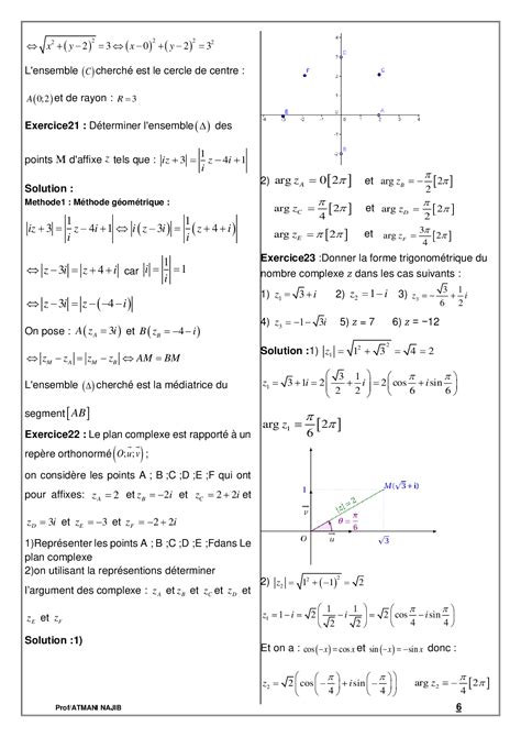 Nombres complexes 1 Corrigé série d exercices 1 AlloSchool