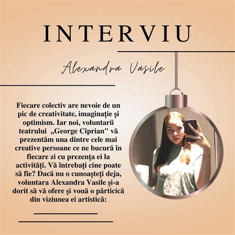 Interviu Alexandra Vasile Teatrul George Ciprian Buzau