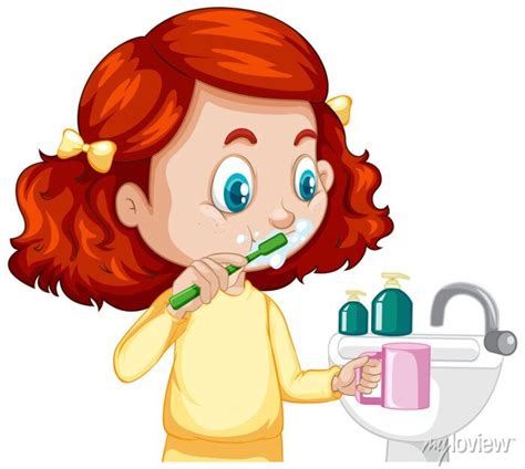 Water Running When Brushing Teeth Clipart