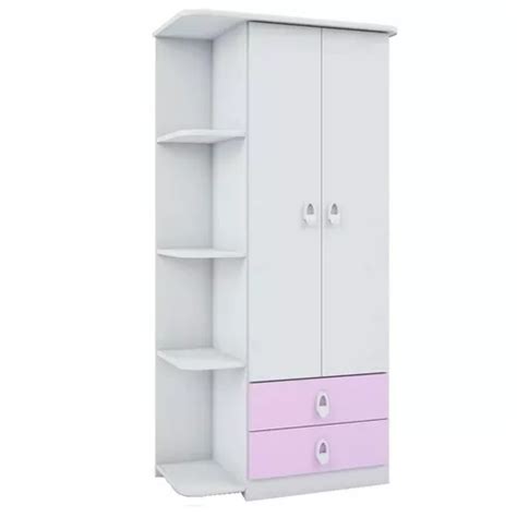 Ropero Batrol Móveis Inocência color blanco rosa de mdp con 2 puertas