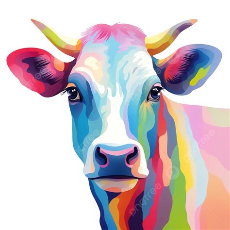 Cow Modern Pop Art Style Colorful Cow Illustration Pastel Cute Colors ...