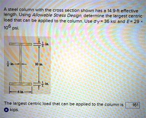 Solved A Steel Column With The Cross Section Shown Has A Ft