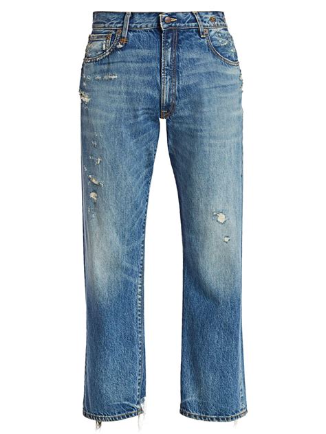 R13 Denim Distressed Boyfriend Jeans In Blue Lyst