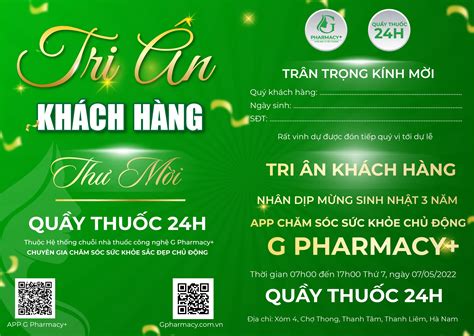 Chương trình tri ân khách hàng nhân dịp mừng sinh nhật app G Pharmacy