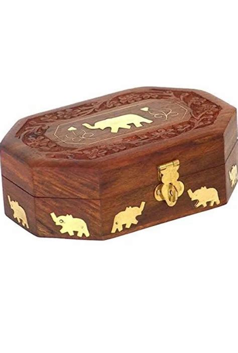 Wooden Jewellery Box For Women Jewel Organizer With Lock Small Size