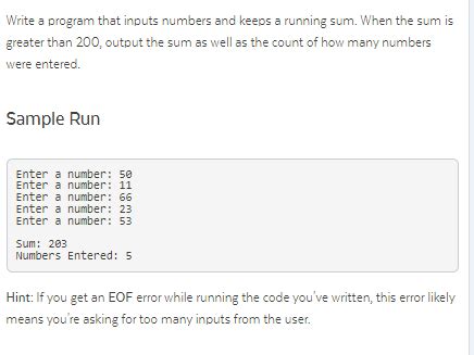 Solved Write A Program That Inputs Numbers And Keeps A Chegg