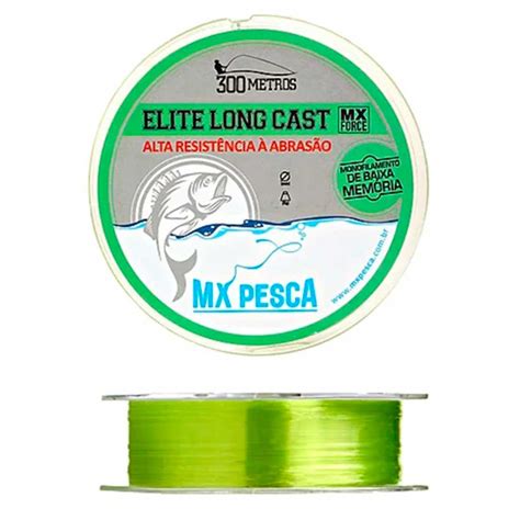 Linha Monofilamento Soft Mx Pesca Elite Long Cast Verde M