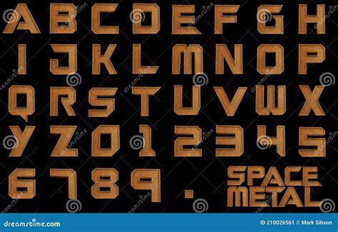 Space Metal 3d Alphabet Bold Capital Alphabet Letters 3d Illustration