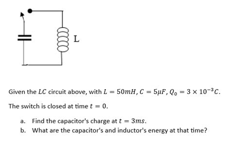 Solved Given The LC Circuit Above With Chegg