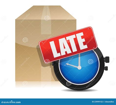 Late Delivery Box And Watch Illustration Design