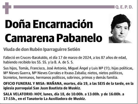 Encarnaci N Camarena Pabanelo Esquela El Correo