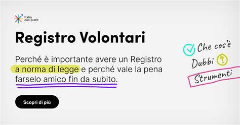 Registro Volontari Conosciamoci Meglio Italia Non Profit