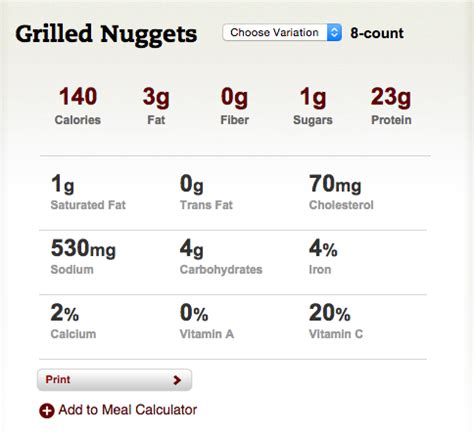 32 Chicken Nuggets Nutrition Label - Labels Design Ideas 2020