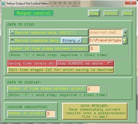 settings  output control  scientific diagram