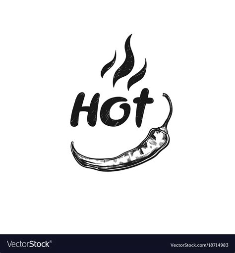 Hot Spicy Icon With Chilli Royalty Free Vector Image