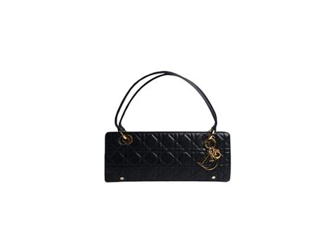 Sasom กระเป๋า Dior Pochette Lady D Joy Bag In Black Cannage Lambskin With Gold Finish Metal