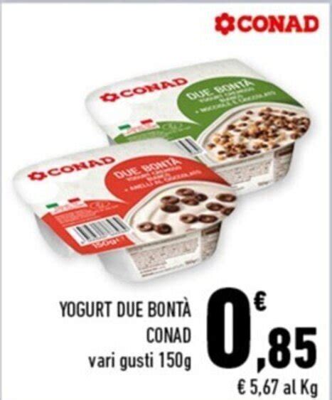 YOGURT DUE BONTÀ CONAD vari gusti 150g offerta di Conad Margherita