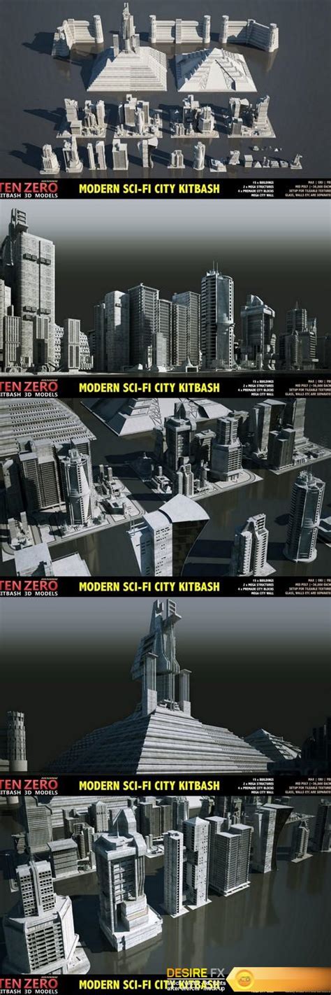 Desire Fx D Models Cgtrader Modern Sci Fi Buildings Kitbash D Model