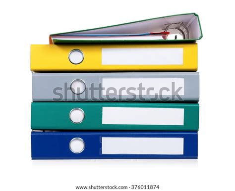 Colorful File Folders Isolated On White Stock Photo (Edit Now) 376011874