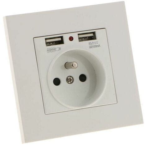 Lot De 2 Prises Murales Prise Electrique Murale Avec Double USB 5V