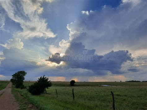 Gypsum Kansas Country Skies Farm Life Stock Photo - Image of life, sunset: 189583326