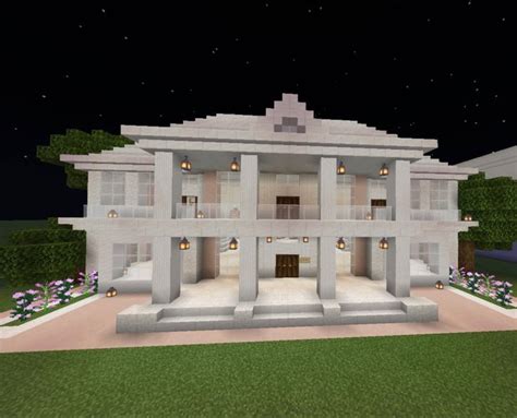 Quartz and White Terracotta House | Minecraft House Designs