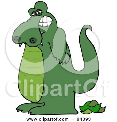 Green Alligator Standing Over His Poop Posters, Art Prints by ...