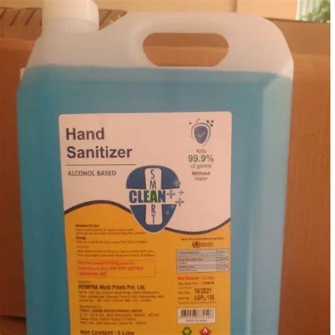 Alcohol Based Hand Sanitizer 5 Litre At Rs 400 Alcohol Hand Sanitizer