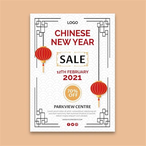 Premium Vector | Chinese new year poster template