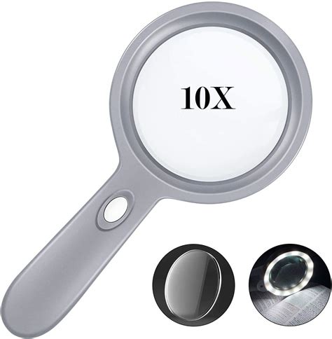 Buy Lighted Magnifying Glass-10X Hand held Large Reading Magnifying ...