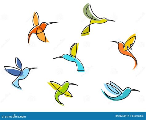 Abstract Colorful Hummingbirds Stock Vector Illustration Of Elegance