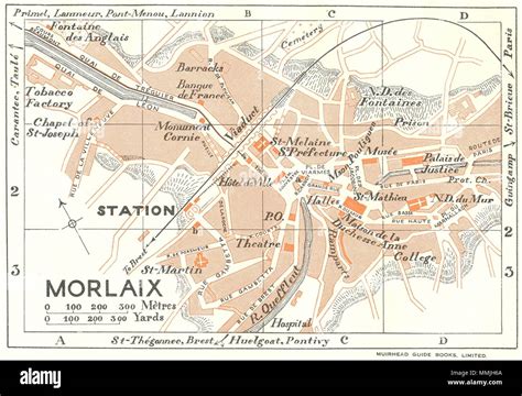 BRITTANY. Bretagne. Morlaix 1928 old vintage map plan chart Stock Photo ...