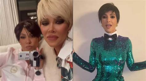 Khloe Kourtney And Kim Kardashian Dress Up As Kris Jenner For Momager