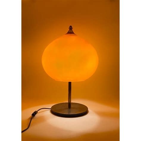 Lampada Da Tavolo Midcentury In Vetro Arancione Vistosi Deesup