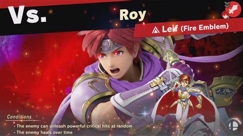 Super Smash Bros Ultimate Vs Roy Unlocks Leif Fire Emblem World